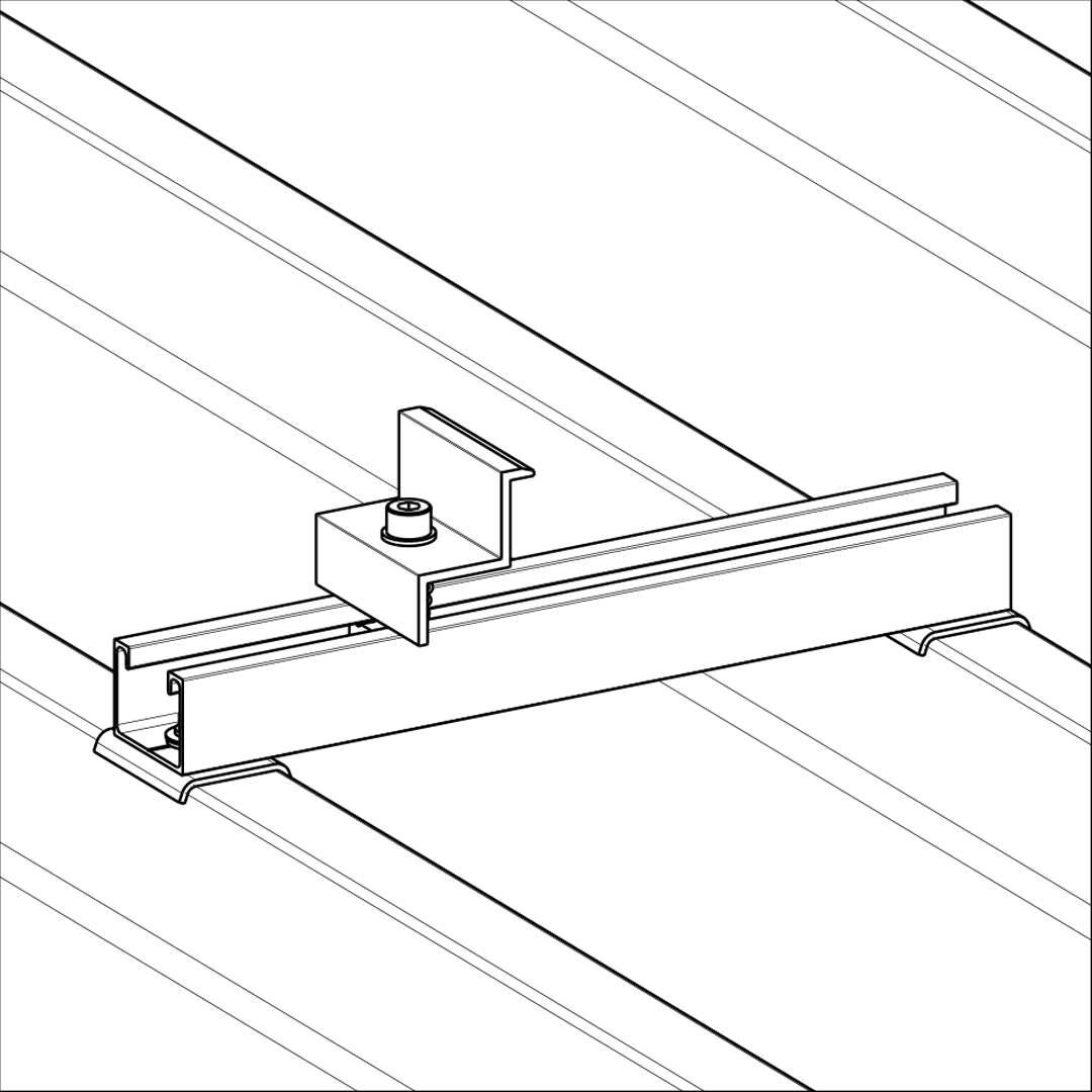 TEKNOMEGA - Spezzone Profilo Alluminio Ribassato 230mm con EPDM.