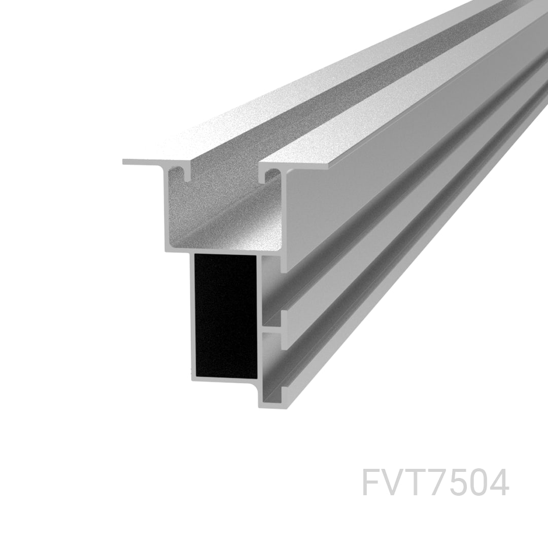 TEKNOMEGA - Profilo in alluminio doppio appoggio lungo 4,4m. FVT7504