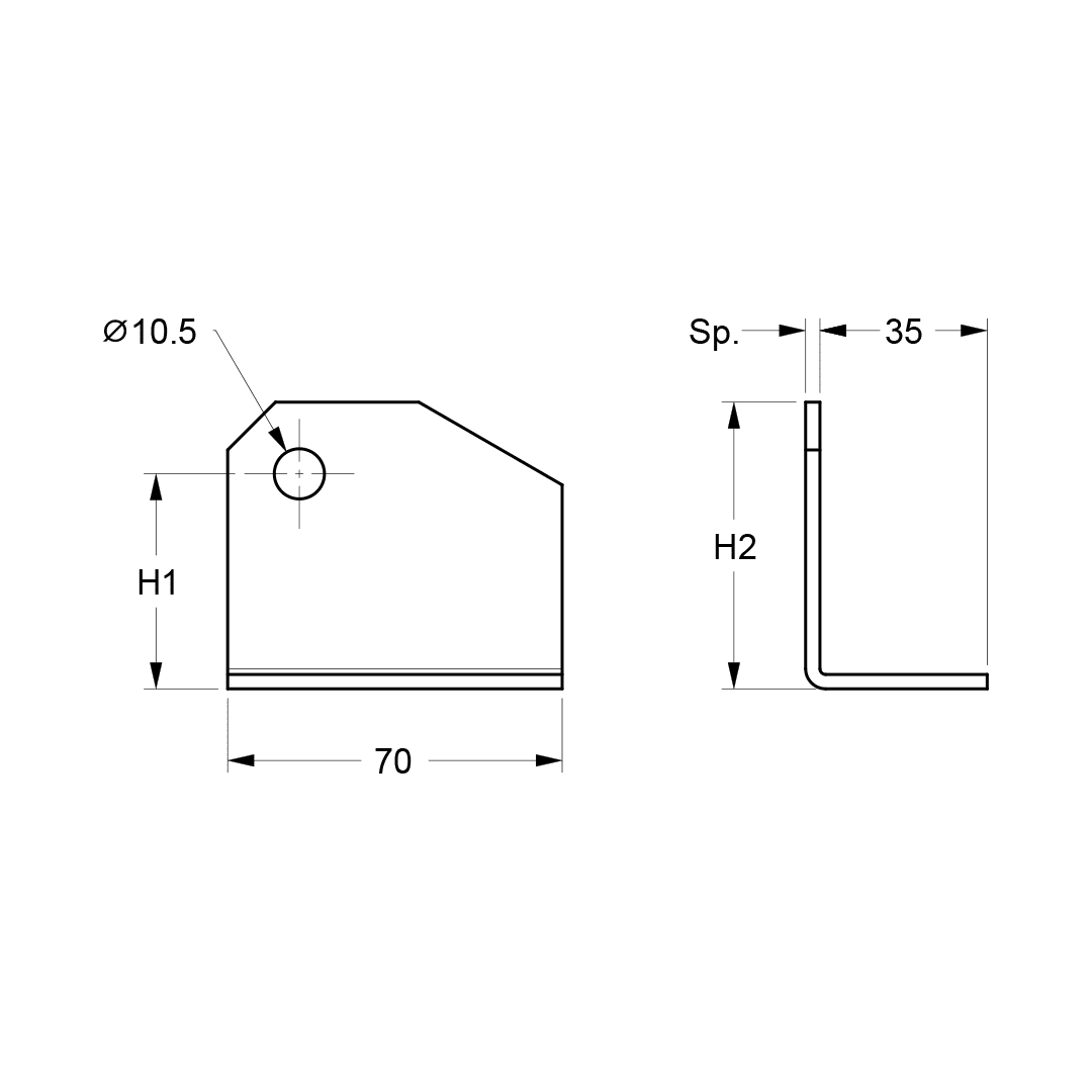 TEKNOMEGA - STAFFA MTT PER STANDARD/VELA 15-30 GRADI
