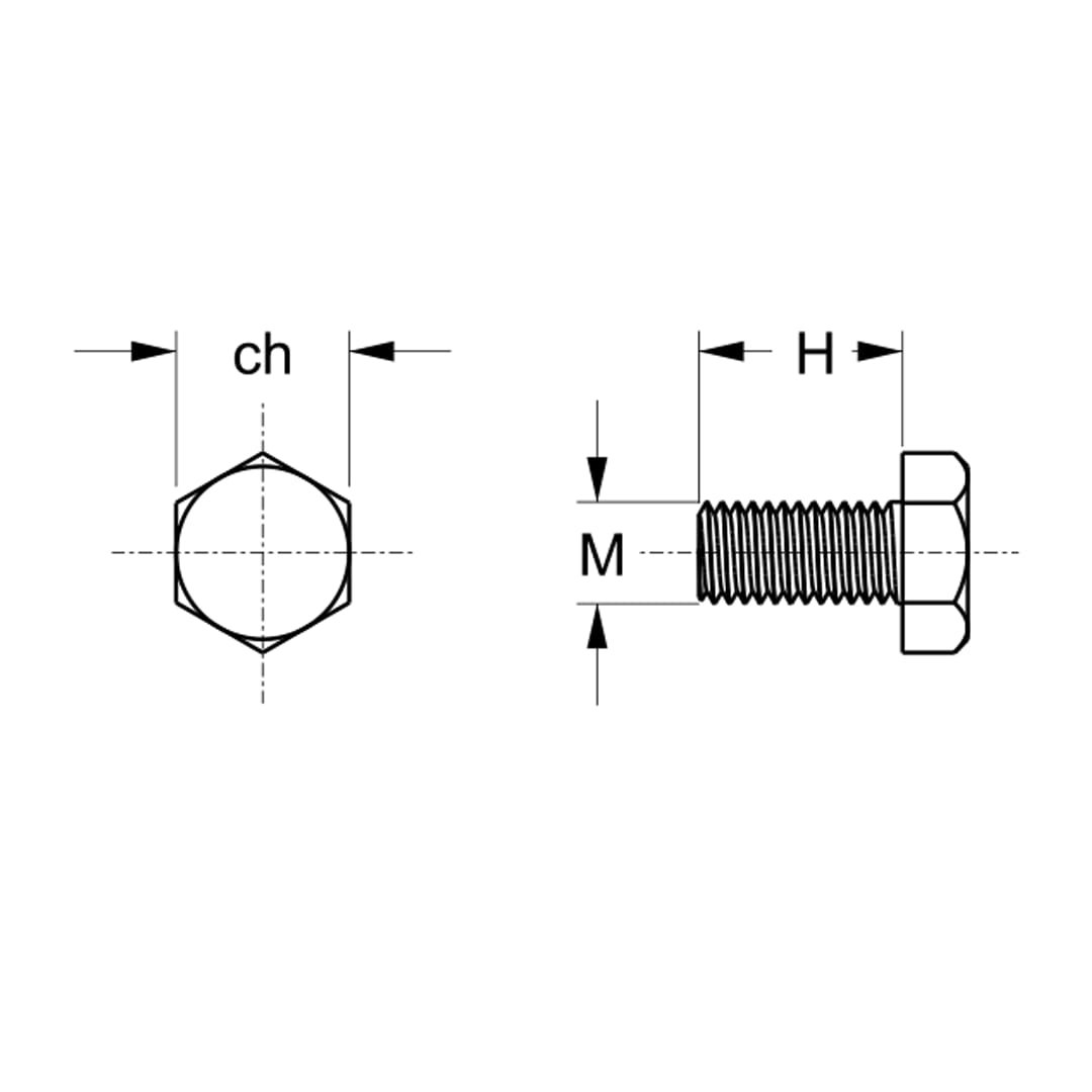 TEKNOMEGA - Vite M10x25 Testa Esagonale Inox FVT7537