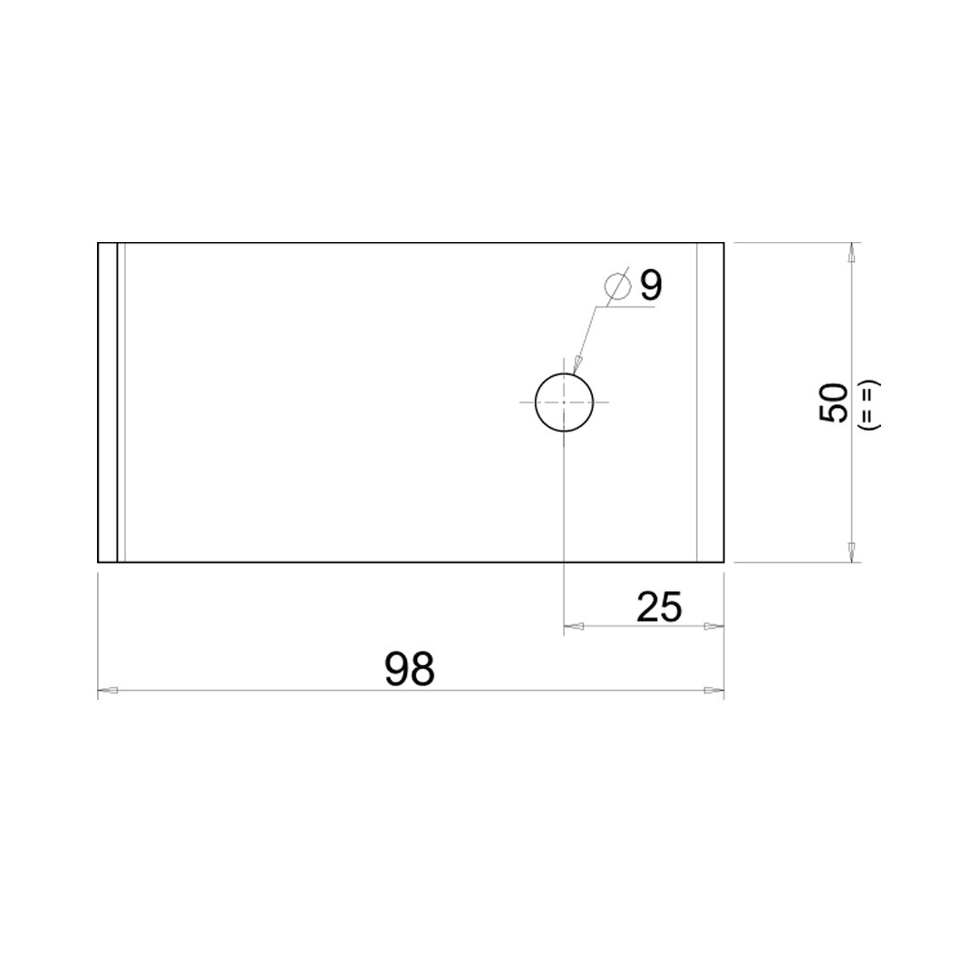TEKNOMEGA - Squadretta per carter in alluminio spessore 3mm. FVT7538