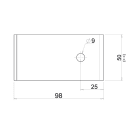 TEKNOMEGA - Squadretta per carter in alluminio spessore 3mm. FVT7538