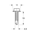 TEKNOMEGA - Vite autoperf. A2 inox per carter diam. 4,8x19.