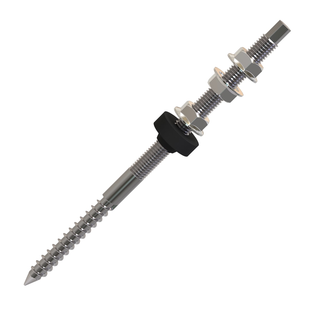 TEKNOMEGA - Vite autofilante in acciaio inossidabile M10 lunghezza 300mm per legno e cemento.