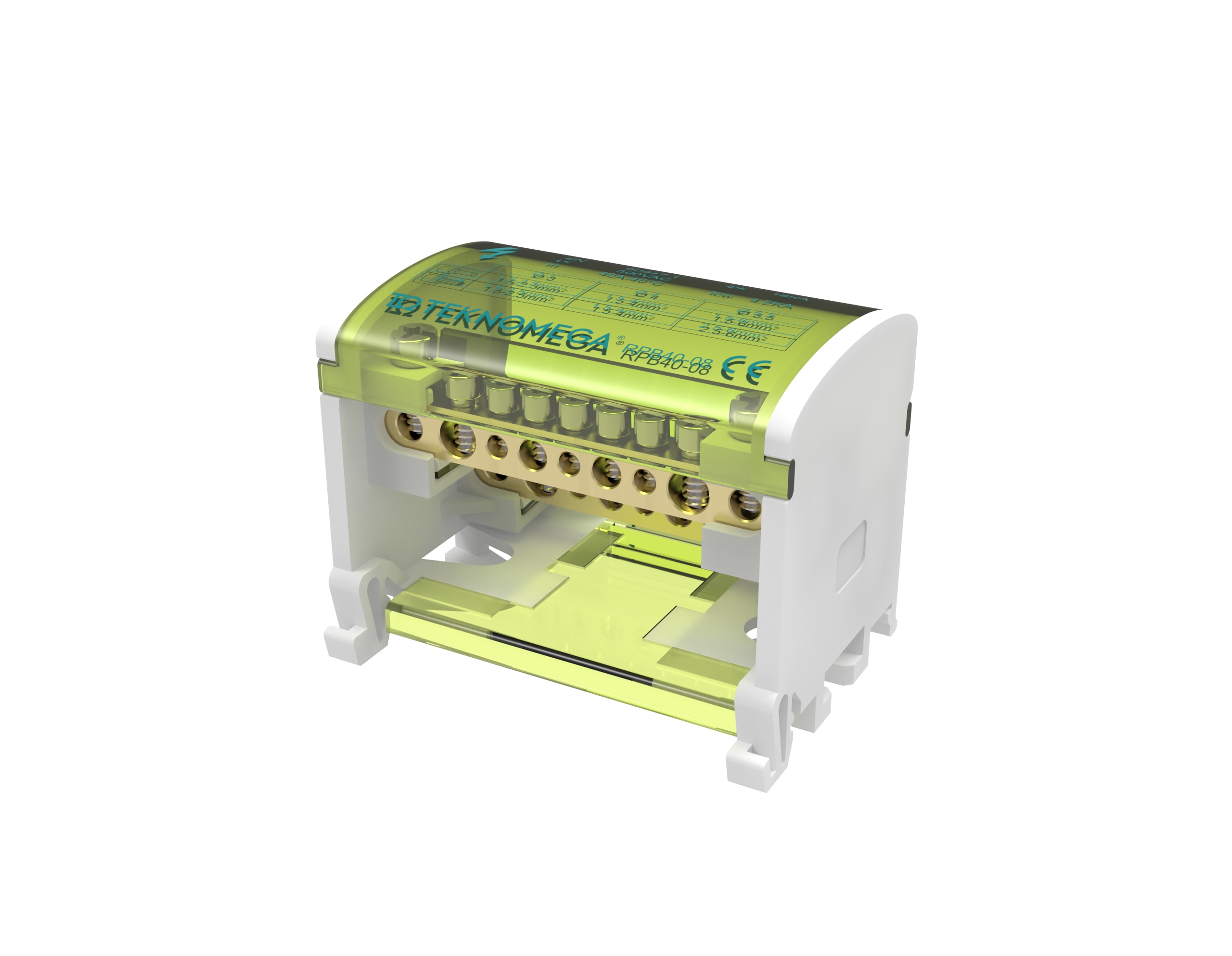 TEKNOMEGA - RIPARTITORE MORSETTIERA BIPOLARE 40A 8 OUT