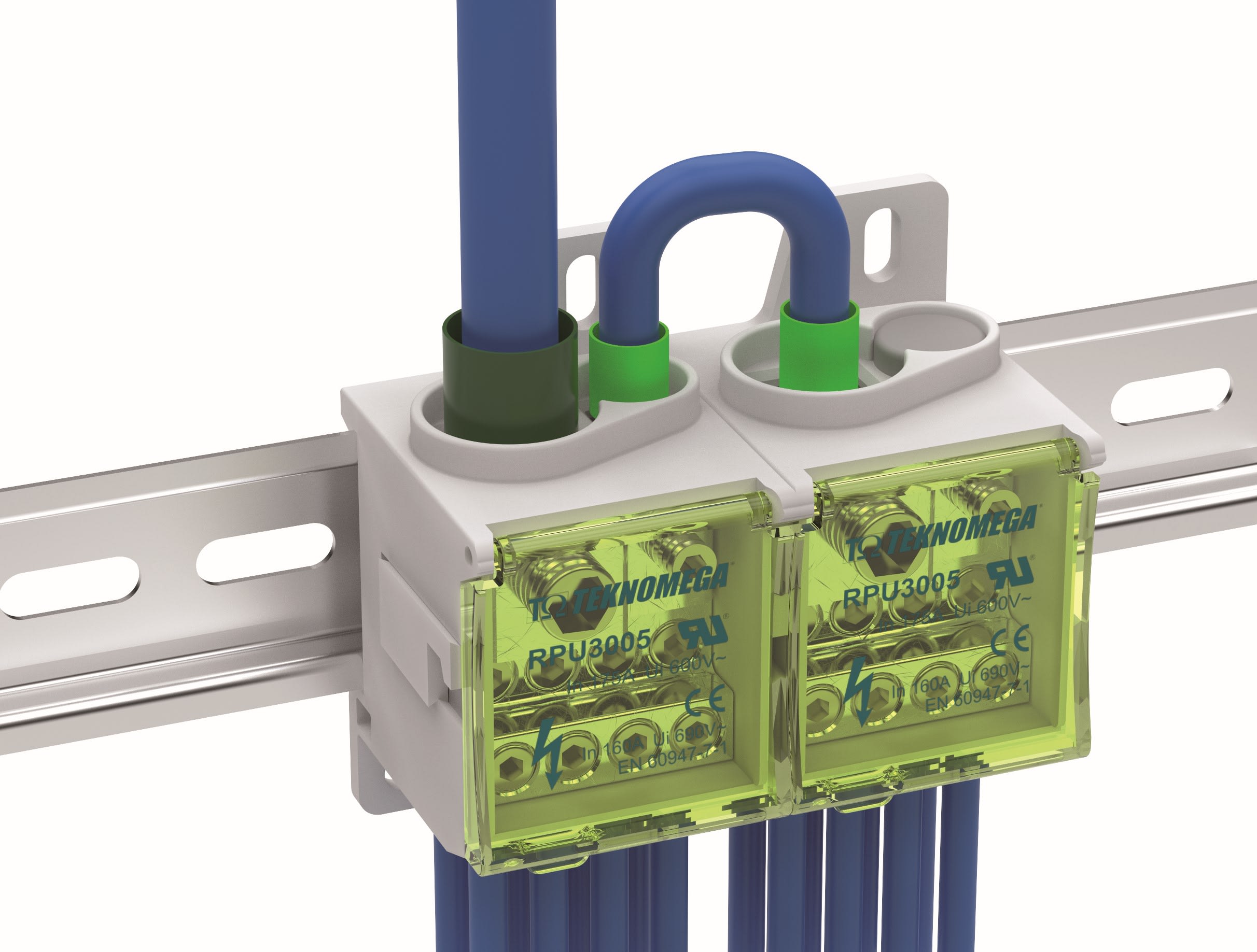 TEKNOMEGA - Ripartitore Omega Block Unipolare 160A 8 Uscite Compatto RPU3005