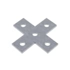 TEKNOMEGA - Staffa piana a croce zincata caldo con 5 fori. STF1022