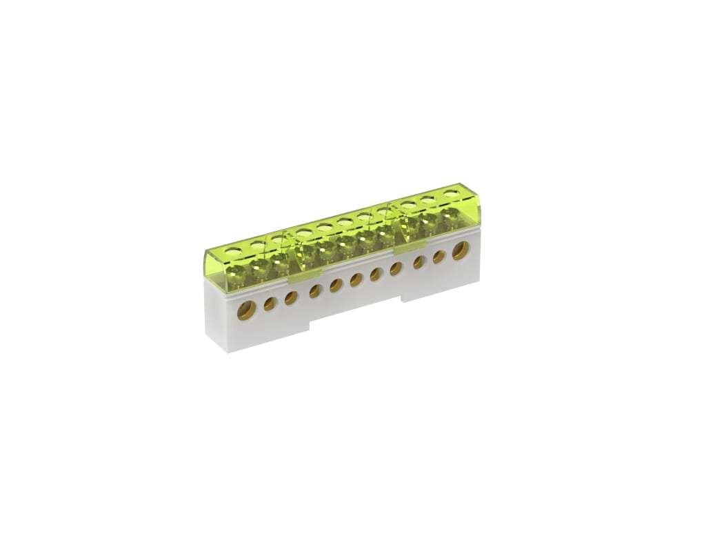 TEKNOMEGA - Morsettiera unipolare isolata 80A 11 fori grigio.
