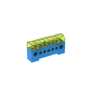 TEKNOMEGA - Morsettiera unipolare isolata 80A 7 fori blu