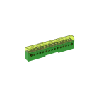 TEKNOMEGA - Morsettiera unipolare isolata 80A 15 fori verde