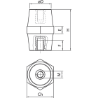 TEKNOMEGA - Isolatore Barilot Poliestere H45 M8 CH46.