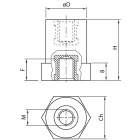 TEKNOMEGA - ISOLATORE A COLONNINA POLIESTERE H25 M8 D20 CPH2540