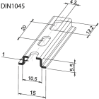TEKNOMEGA - profilo din simmetrico h5,5 preforato passivato forato 15x5,5 2m.
