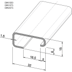 TEKNOMEGA - Profilo DIN asimmetrico SENDZIMIR NON FORATA 32X15