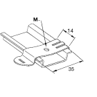TEKNOMEGA - Clip per profilo simmetrico in acciaio x guida DIN foro M5. DIN1115