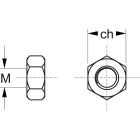 TEKNOMEGA - Dado e rondella M10 standard in acciaio inossidabile.