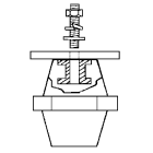 TEKNOMEGA - Perno filettato isolatore PM8X35 con dado e rondelle kit completo.