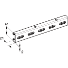 TEKNOMEGA - Profilo 41x21 forato zincato a caldo spessore 2 lunghezza 4mt PRF1520