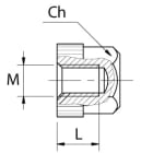 TEKNOMEGA - Tappo in plastica filettato femmina M6. TFP1005
