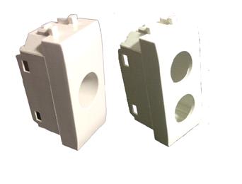 TELEVES - Cover 1 foro tipo Vimar plana silver plastiche per prese coassiali connettore.