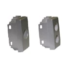TELEVES - Cover 2 fori tipo Vimar Plana silver plastiche per prese coassiali connettori.