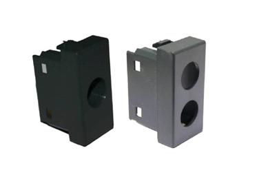 TELEVES - Cover 2 fori tipo Legrand vela nera plastiche per prese coassiali 2 connettori.