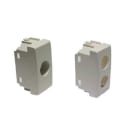 TELEVES - Cover 2 fori tipo luna plastiche per prese coassiali connettori.