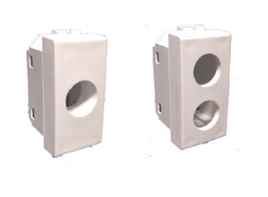 TELEVES - Cover con 1 foro per prese coassiali Vimar Arke bianca connettore plastica. 529186