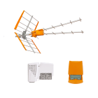 TELEVES - Kit Antenna V Zenit UHF Amplificatore da palo 3 ingressi Alimentatore 12V.