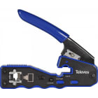 TELEVES - Crimpatrice con taglio automatico per connettori RJ45 maschio passanti e non passanti.