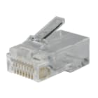 TELEVES - Connettore RJ45 UTP Cat 6 maschio pass through per cavi dati.