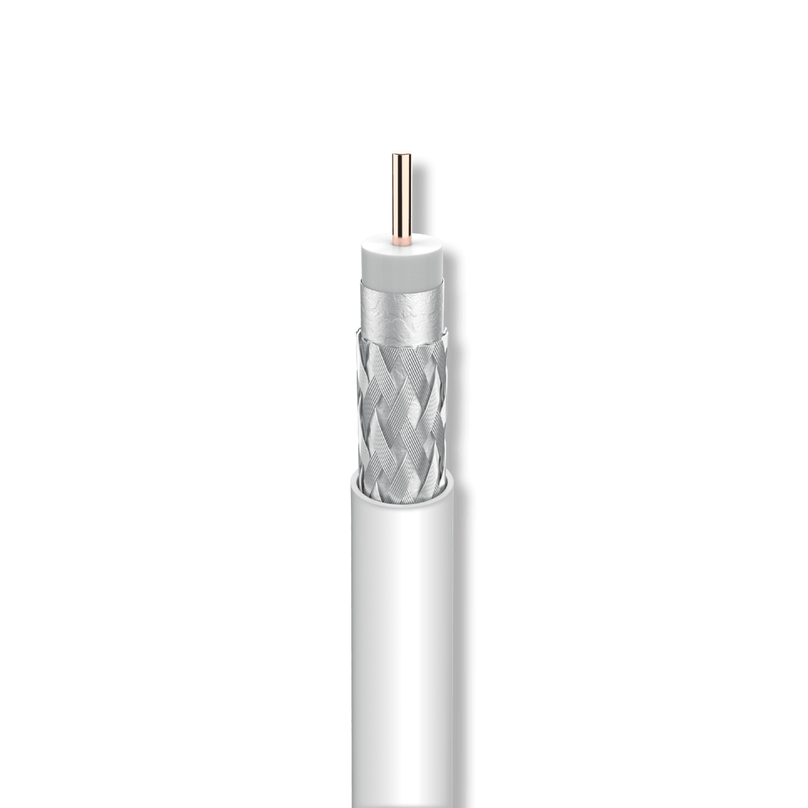 TELEVES - Cavo coassiale T100, 16VAtC Euroclasse Eca, schermatura classe A, 6,8 mm, rame bianco, 100m.