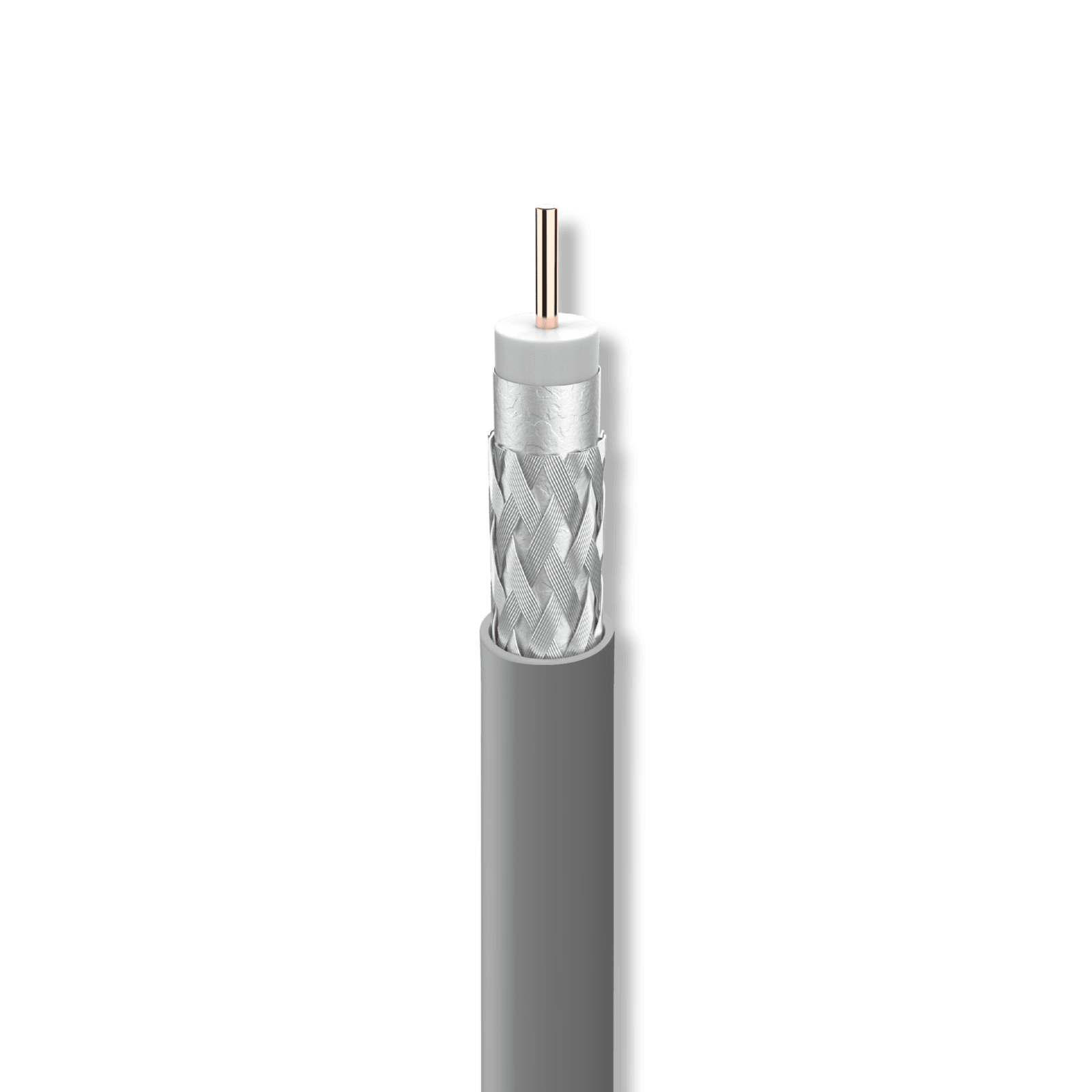 TELEVES - Cavo coassiale classe A 6,8 mm in rame grigio, 250m, T100, 16AtC Euroclasse Dca e schermatura.