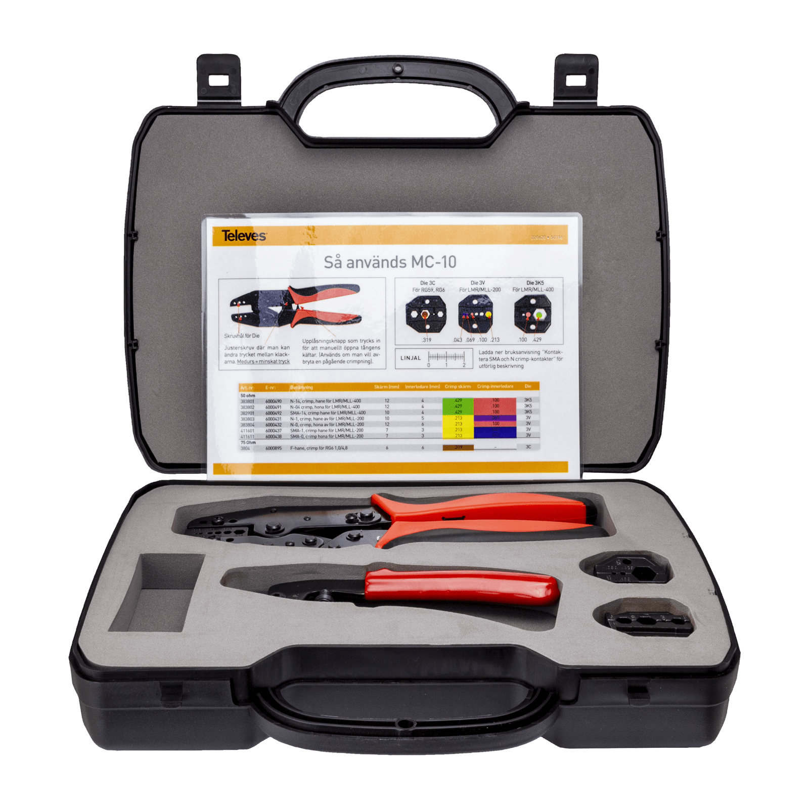 TELEVES - Kit Crimpatrice LMM-200/400 RG59 RG6 per Cavi Coassiali con Valigia