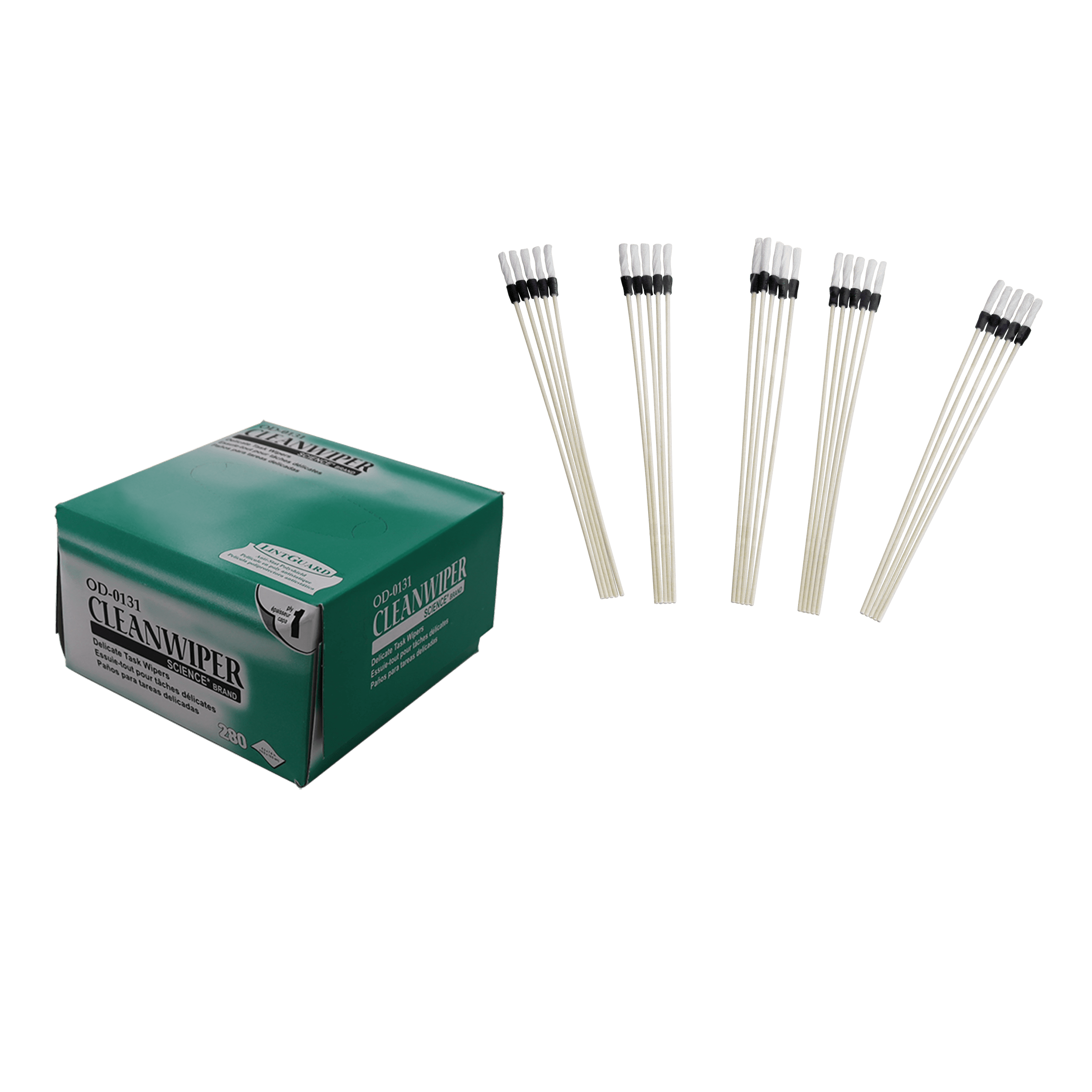 TELEVES - Kit pulizia fibra ottica: 50 salviette + 25 bastoncini per pulizia.