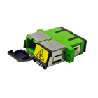 TELEVES - Adattatore SC/APC Femmina-Femmina Duplex Monomodale (SM) con tappo autobloccante, colore Verde.