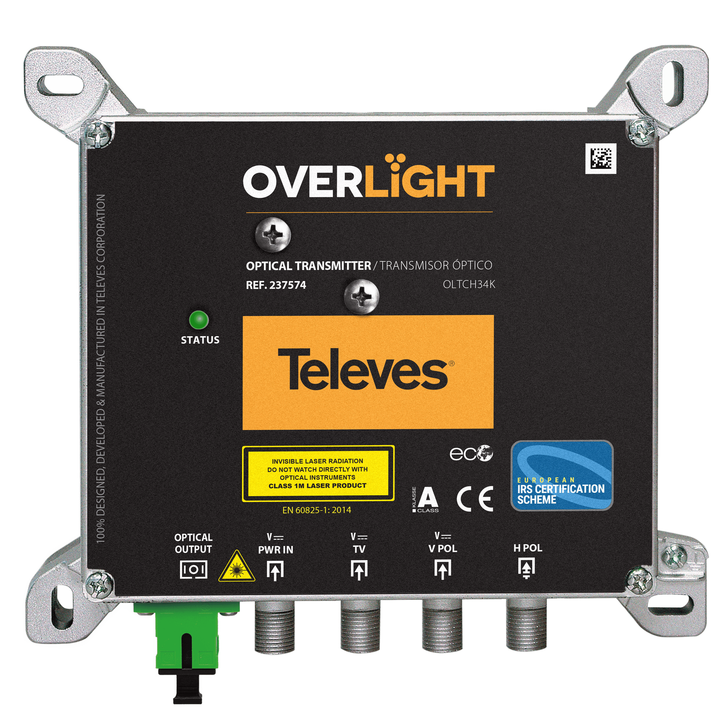 TELEVES - Trasmettitore ottico Overlight DWDM, Uso interno, C34, DAB/UHF/SAT, SC/APC, Pwr 9 dBm.