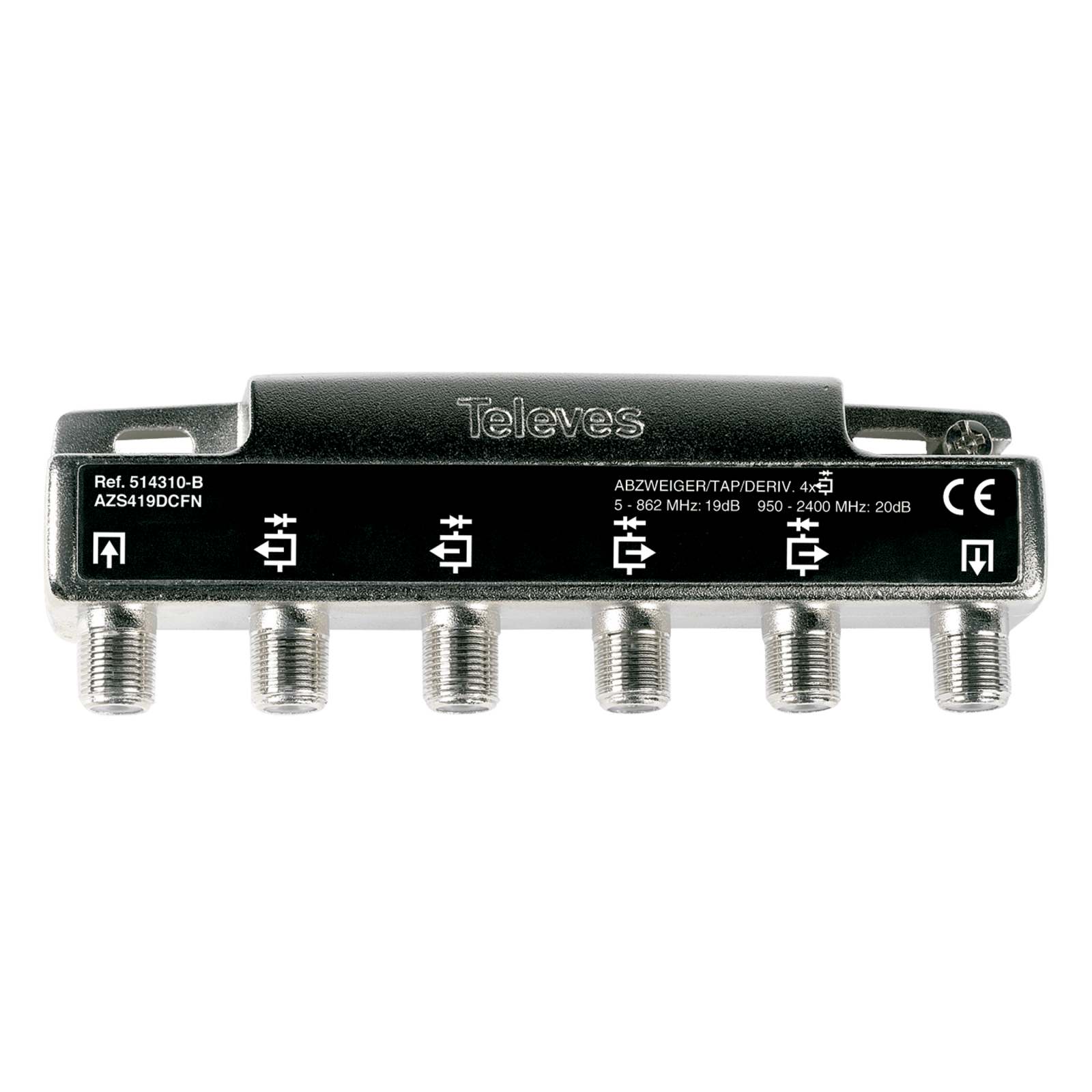 TELEVES - Derivatore F 4Vie 5-2400MHz 19dB +DC con Passaggio 4D