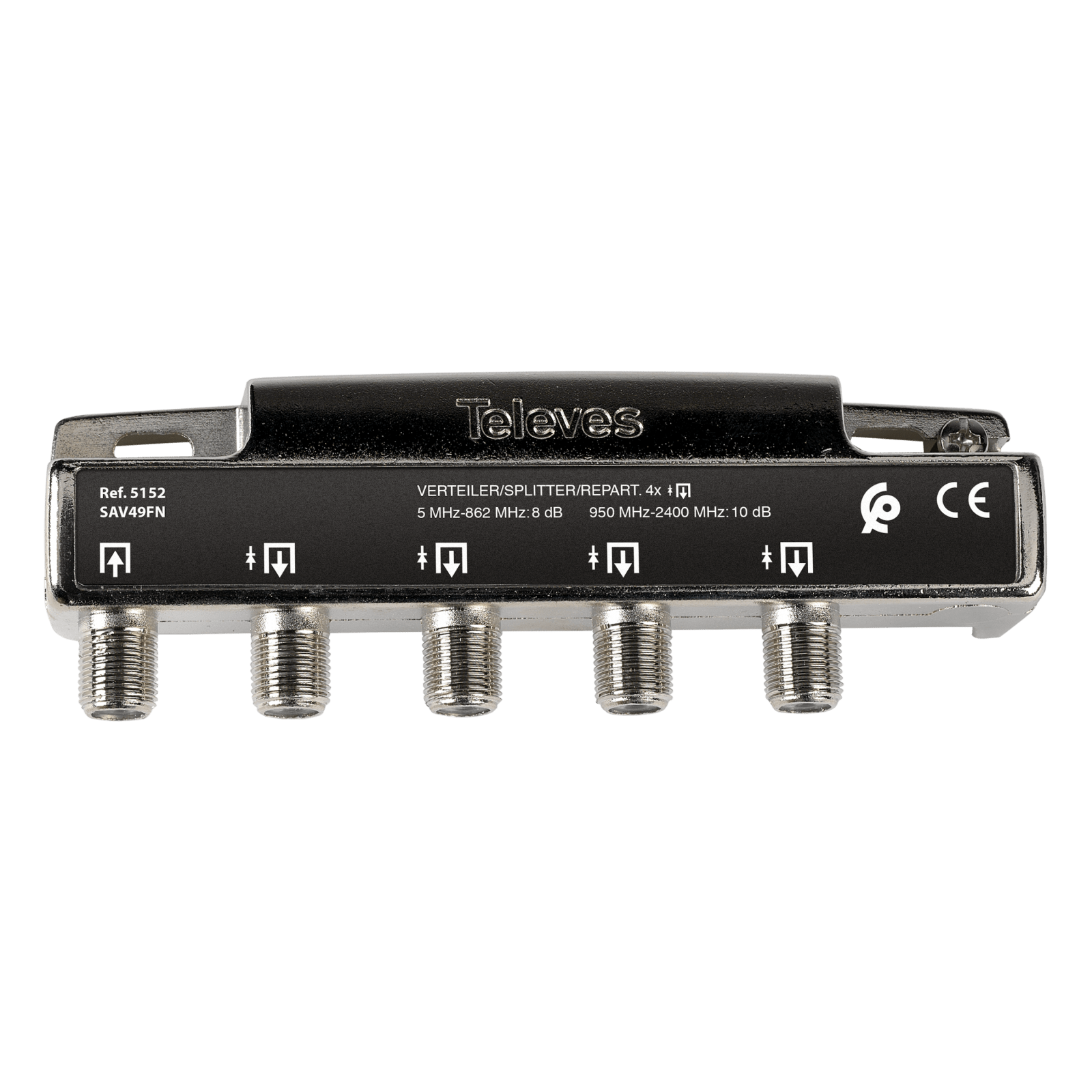 TELEVES - Partitore F 4 vie 5-2400MHz 8/10dB 7,5/10dB. 5152