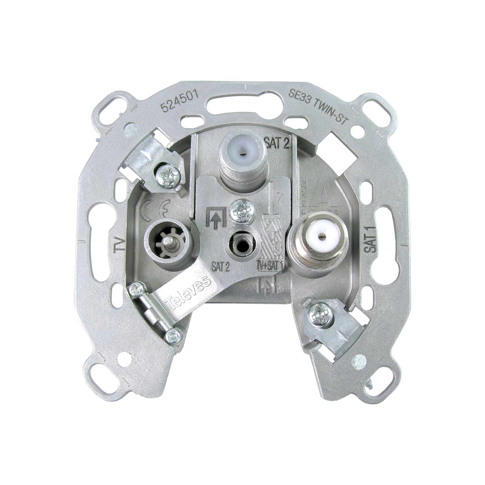 TELEVES - Presa terminale 3 connettori: TV/FM-SAT1-SAT2, 5-2400MHz.