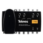 TELEVES - Centrale amplificatore 4 ingressi FM-3-U-V G35/45dB larga banda MiniKom F: FM-BIII/DAB-UHF-UHF.