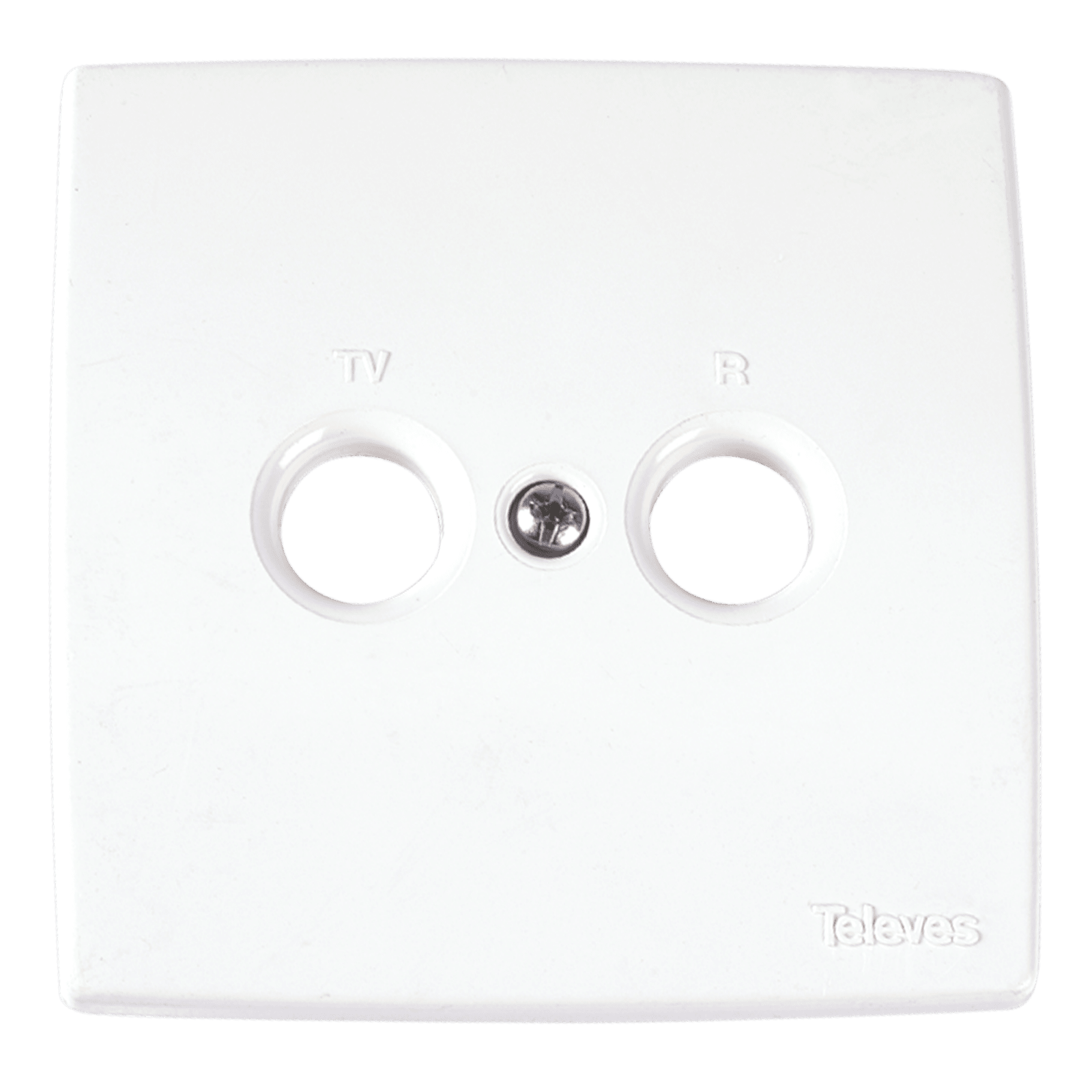 TELEVES - Coperchio bianco per presa con 2 connettori TV-R.