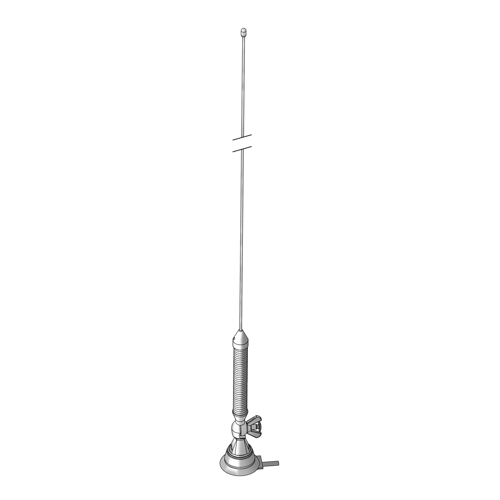 TELEVES - Antenna mobile flessibile 1/4 onda inox per ricezione FM da 68 a 174MHz.