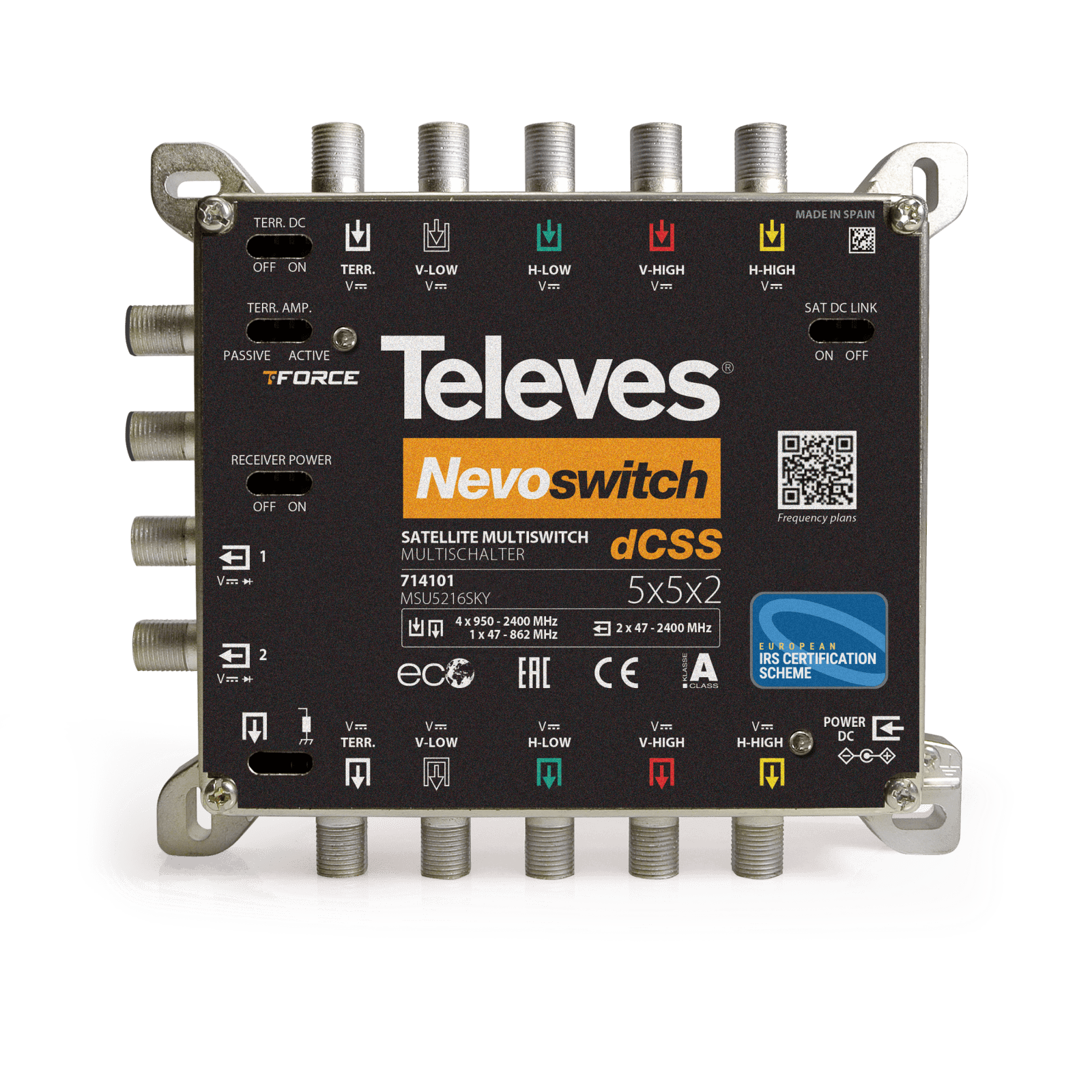 TELEVES - Msw Dcss 5x5x2 con 2xuscite NevoSwitch 5 ingressi - 2 uscite.