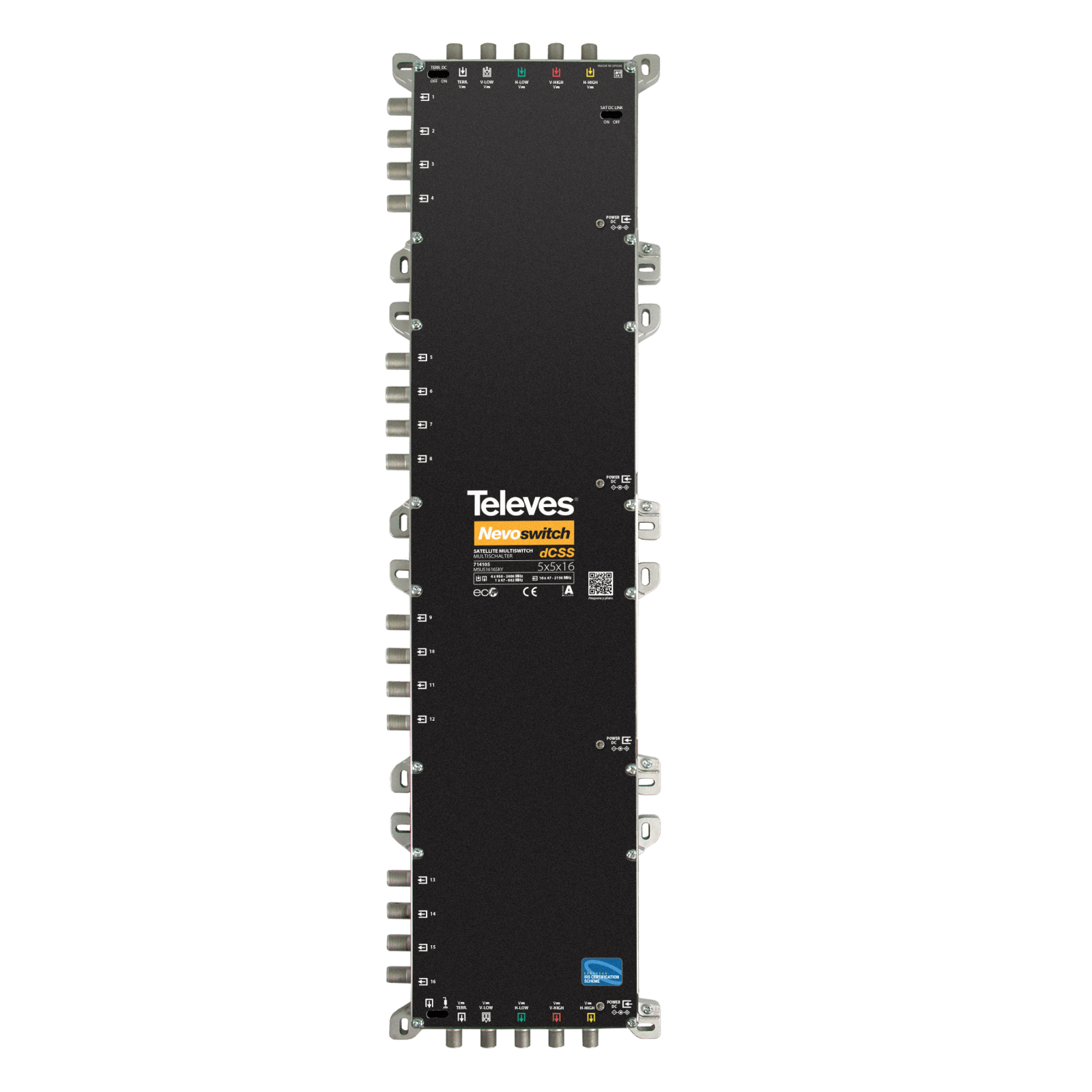 TELEVES - Msw Dcss 5x5x16 con 16xuscite NevoSwitch dcss 5 ingressi - 16 uscite.