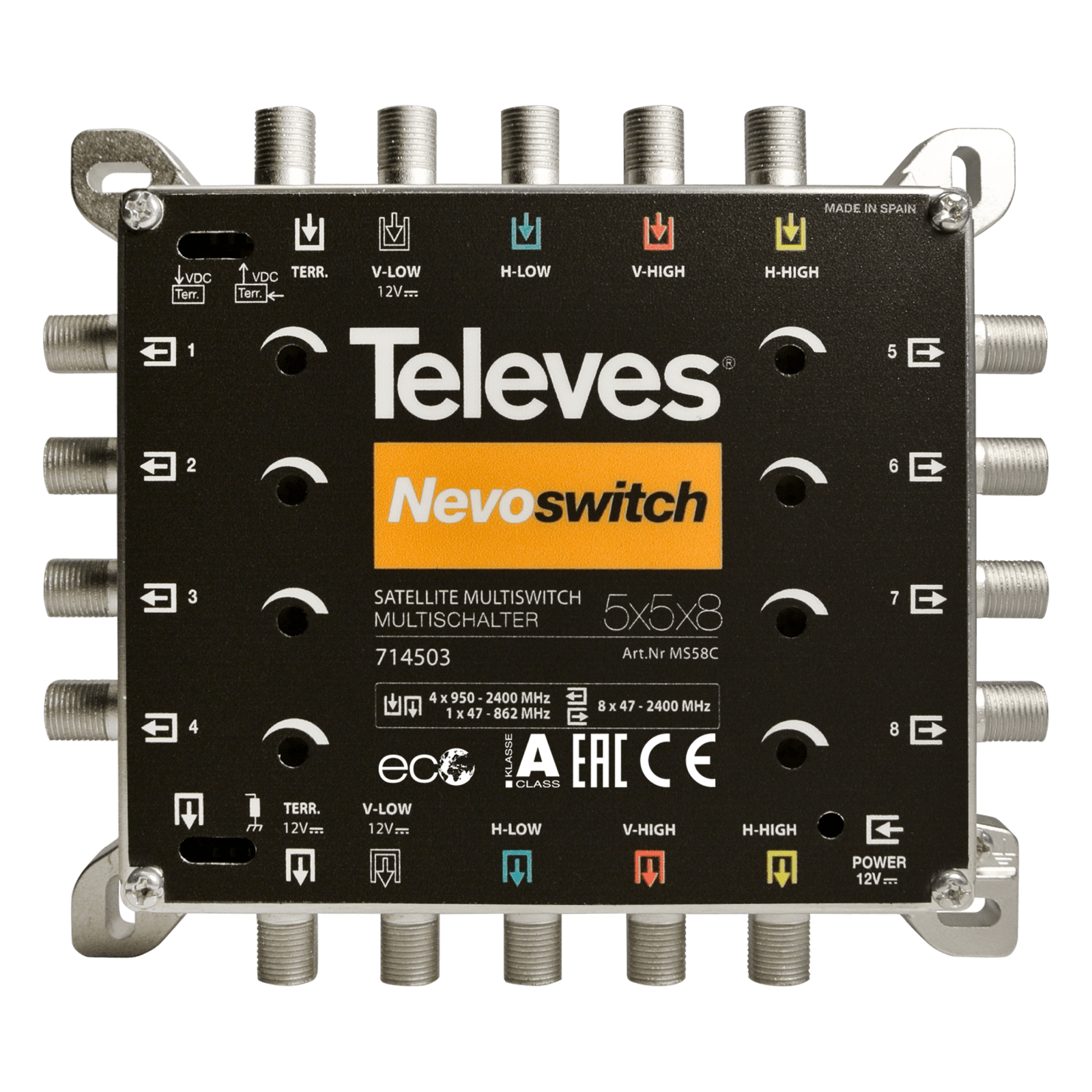 TELEVES - NevoSwitch 5x5x8 ingressi e uscite termocascata.