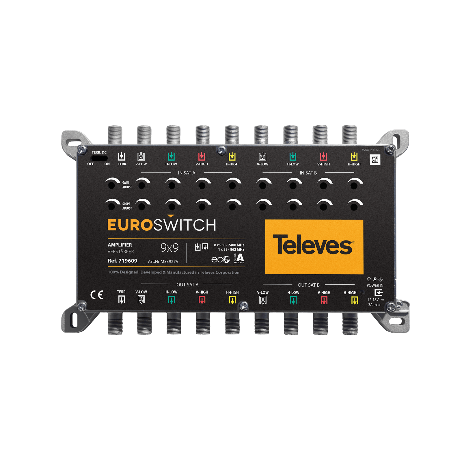 TELEVES - Amplificatore EuroSwitch 9 ingressi 27/31dB G-/114/11