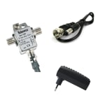 TELEVES - Kit: Iniettore di Corrente DC, Alimentatore 12V e Cavo di Corrente F-Jack per multiswitches dCSS.