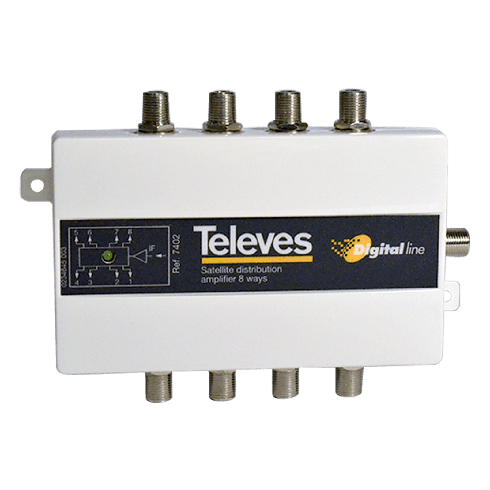 TELEVES - Partitore 8 vie attivo F 950...2150MHz connessione 5...7dB.