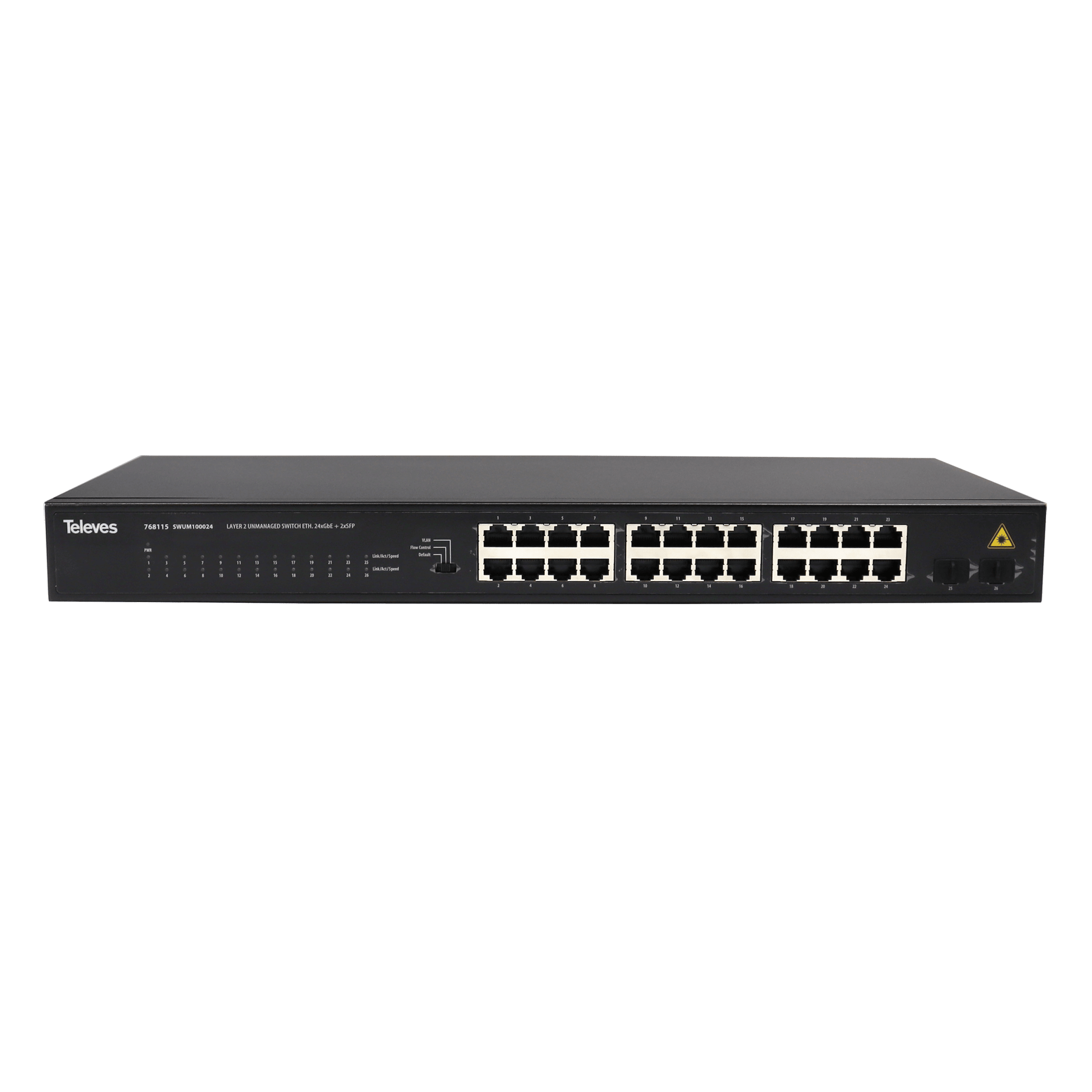 TELEVES - Switch Ethernet Layer 2 non gestibile 24xGbE + 2xSFP.